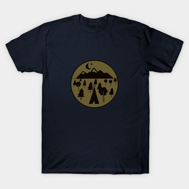 Cool tent camping outdoor mountain shirt T-Shirt by thefriendlyone